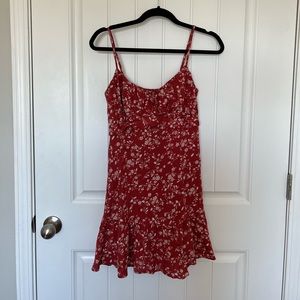 Red floral sundress